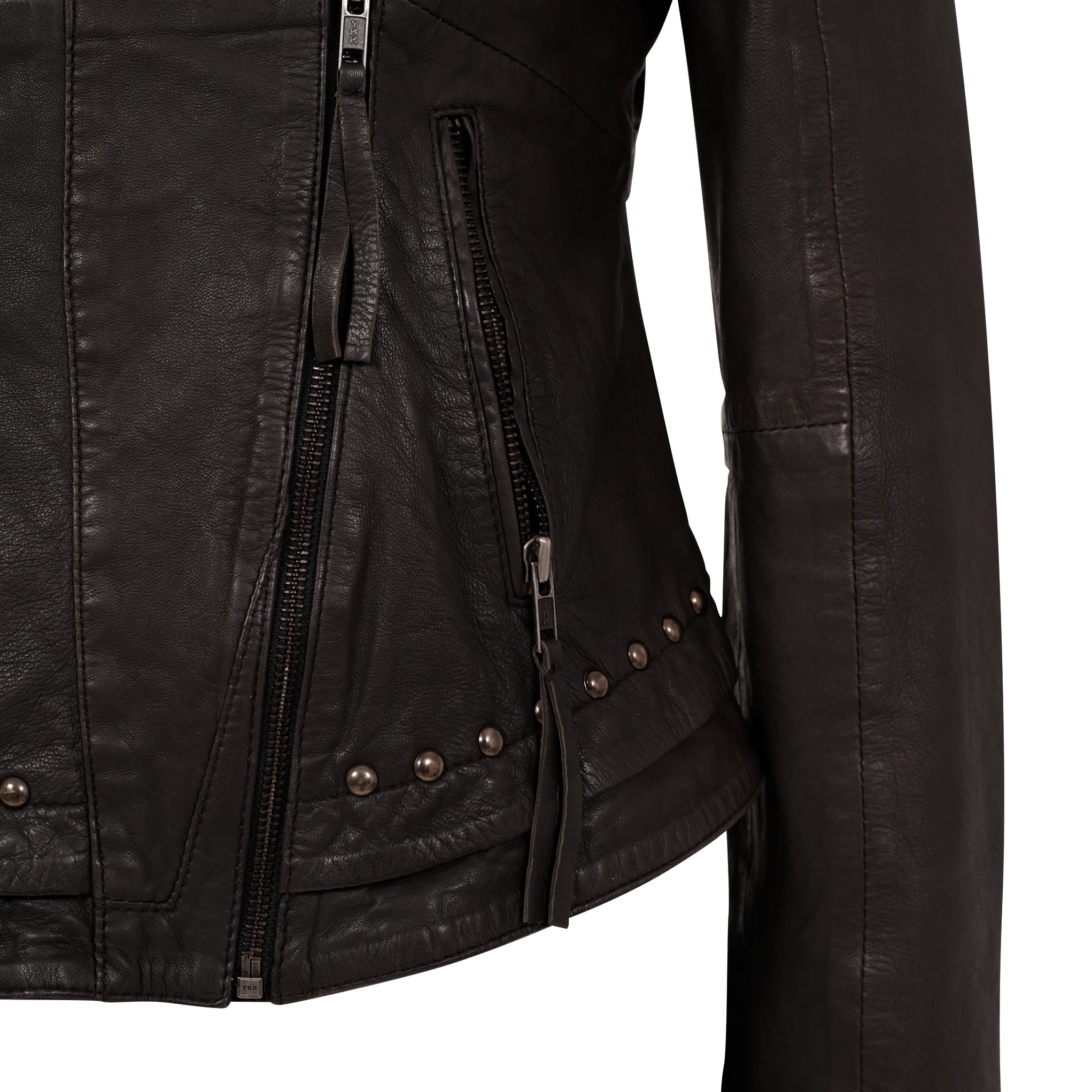 Lyxig biker jacka i premium lammnappa