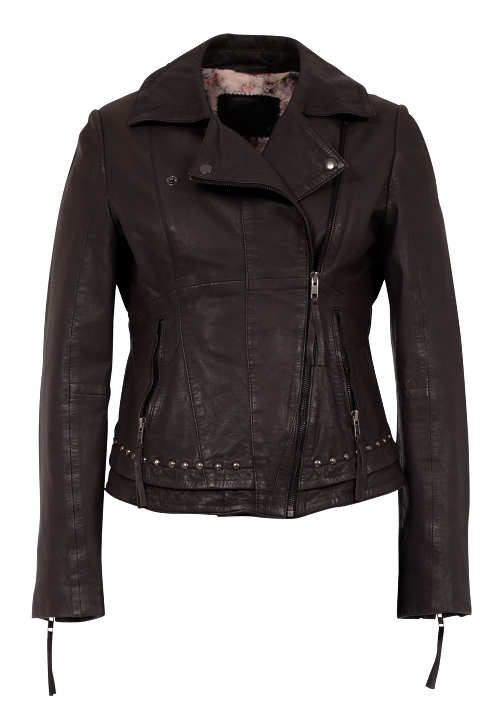 Lyxig biker jacka i premium lammnappa