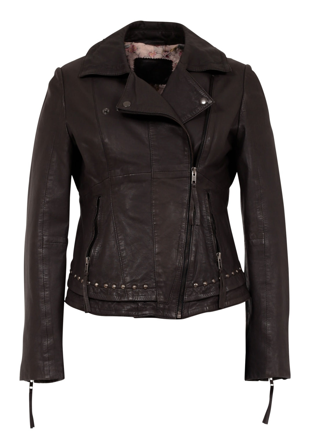 Lyxig biker jacka i premium lammnappa