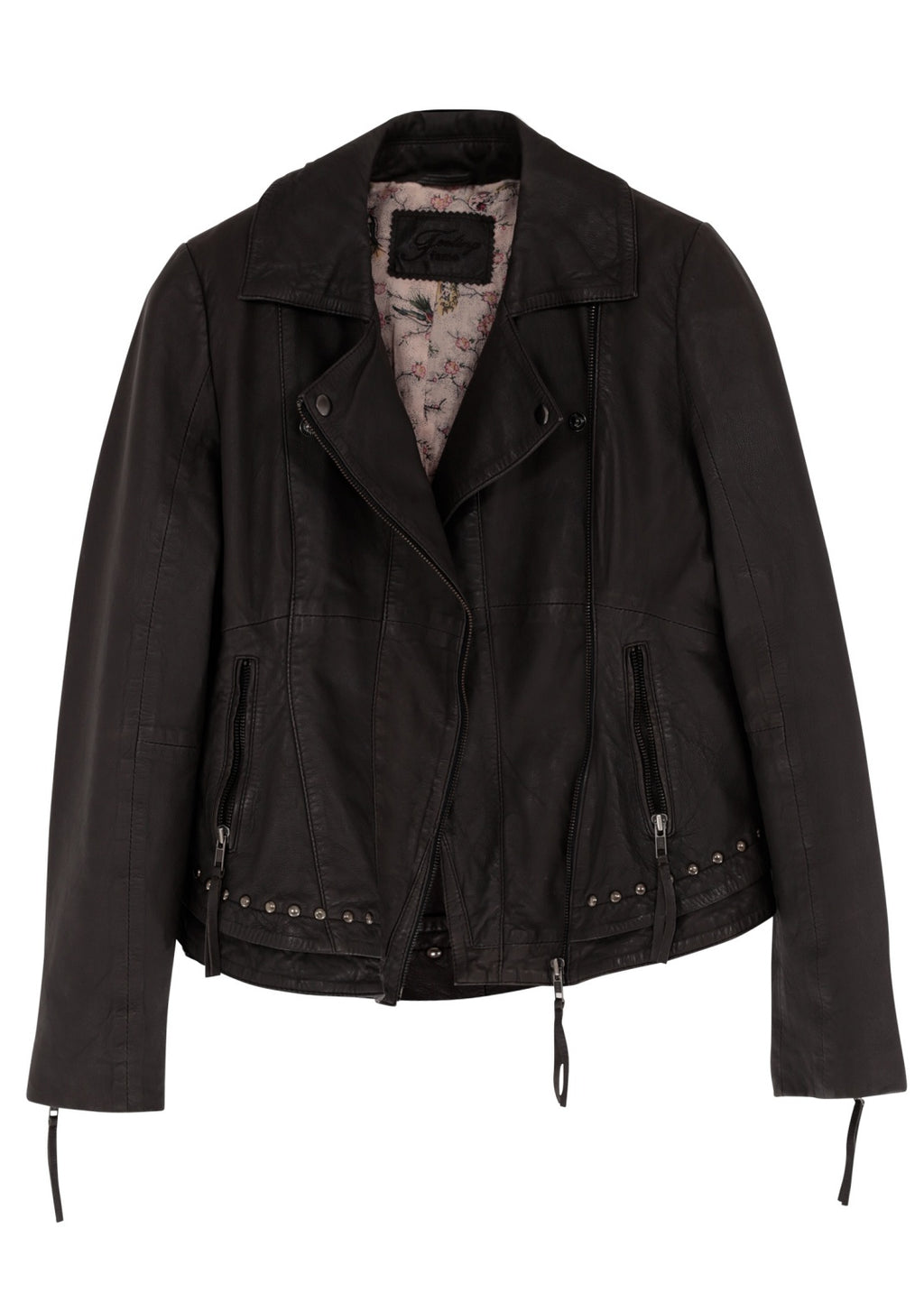 Lyxig biker jacka i premium lammnappa