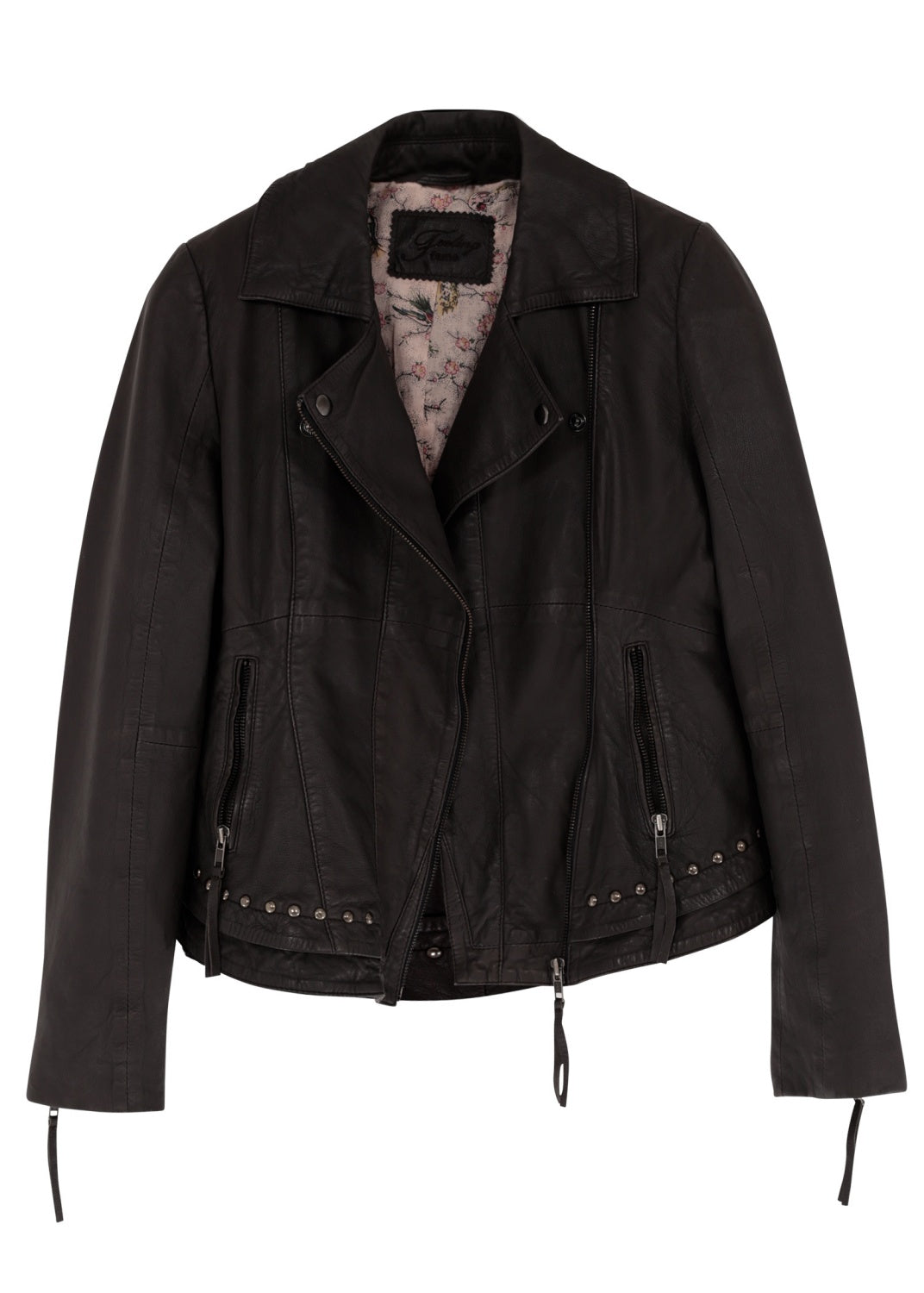 Lyxig biker jacka i premium lammnappa