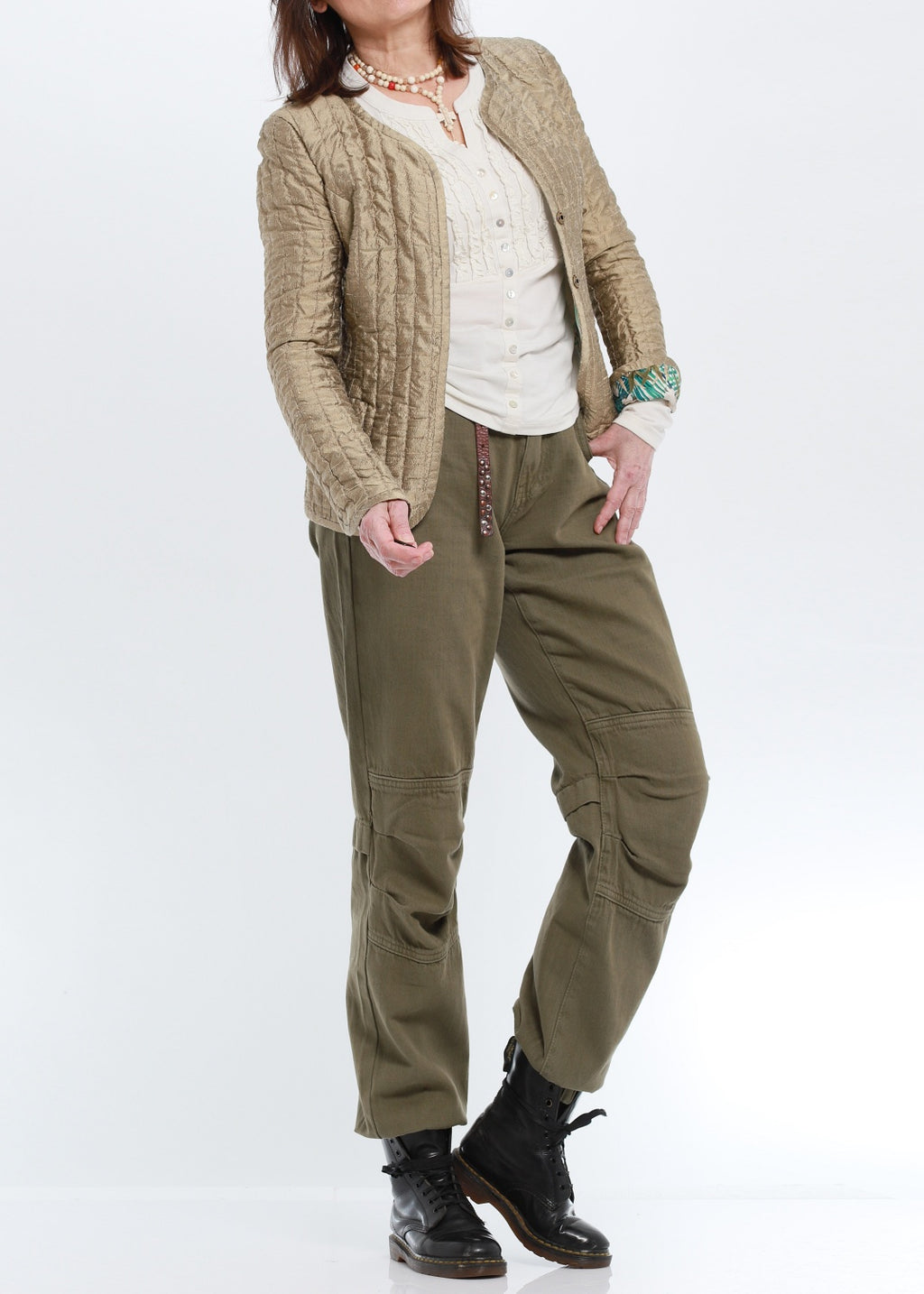 Lux handmade quilted jacket from our vintage Dupioni silk collection