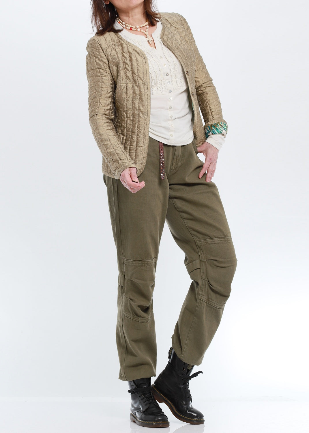 Lux handmade quilted jacket from our vintage Dupioni silk collection