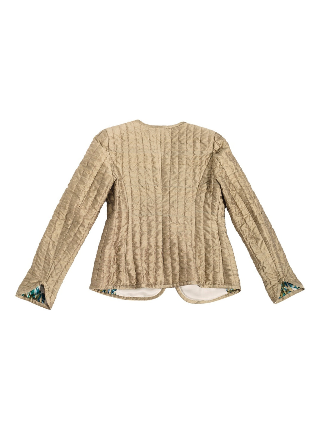 Lux handmade quilted jacket from our vintage Dupioni silk collection
