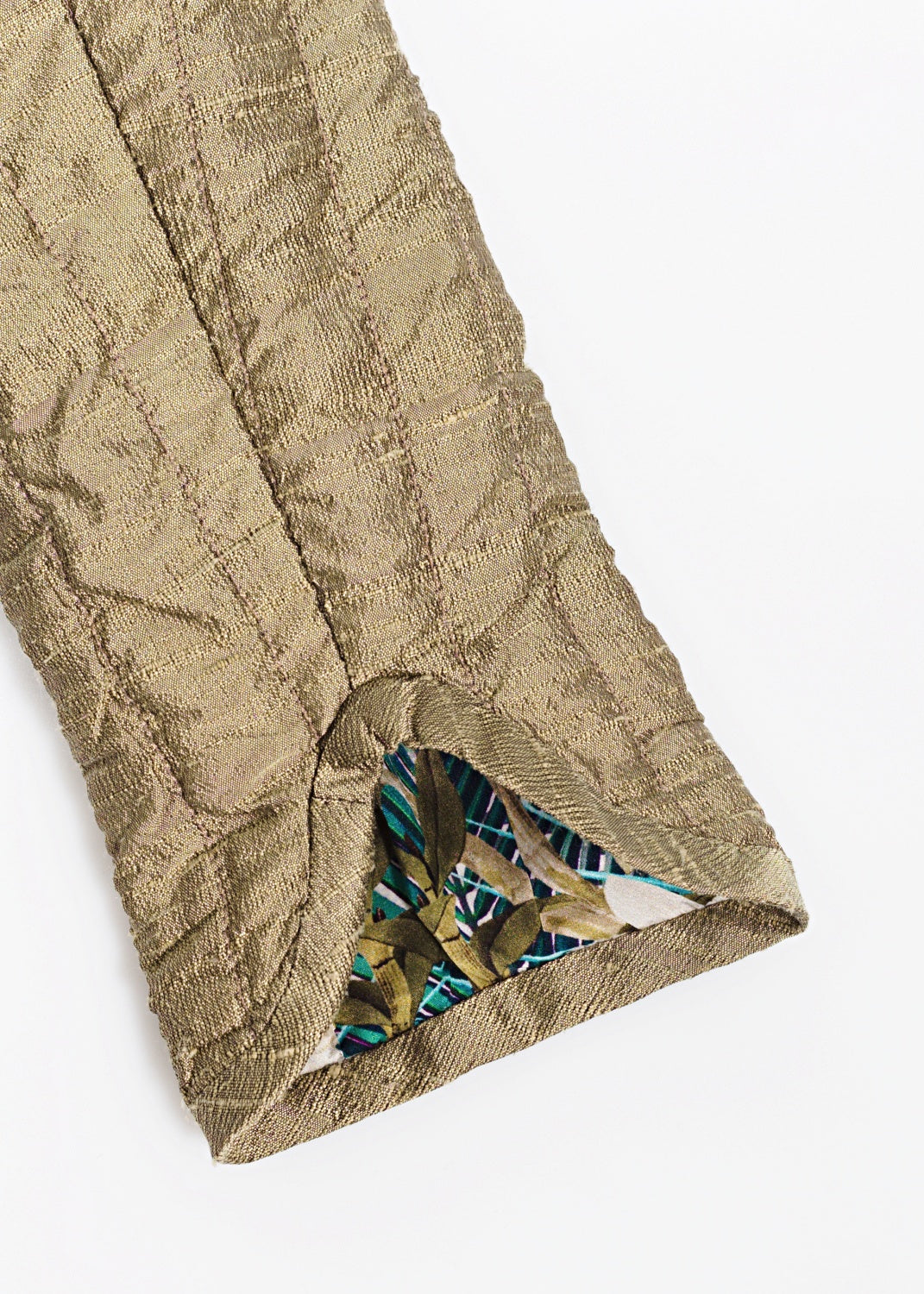 Lux handmade quilted jacket from our vintage Dupioni silk collectionn