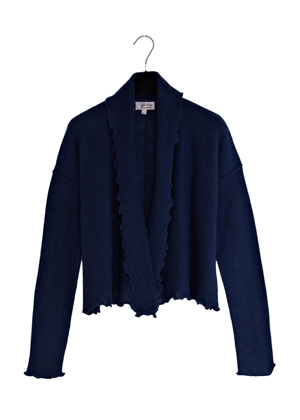 Cardigan Wrap i kashmir - Navy blue