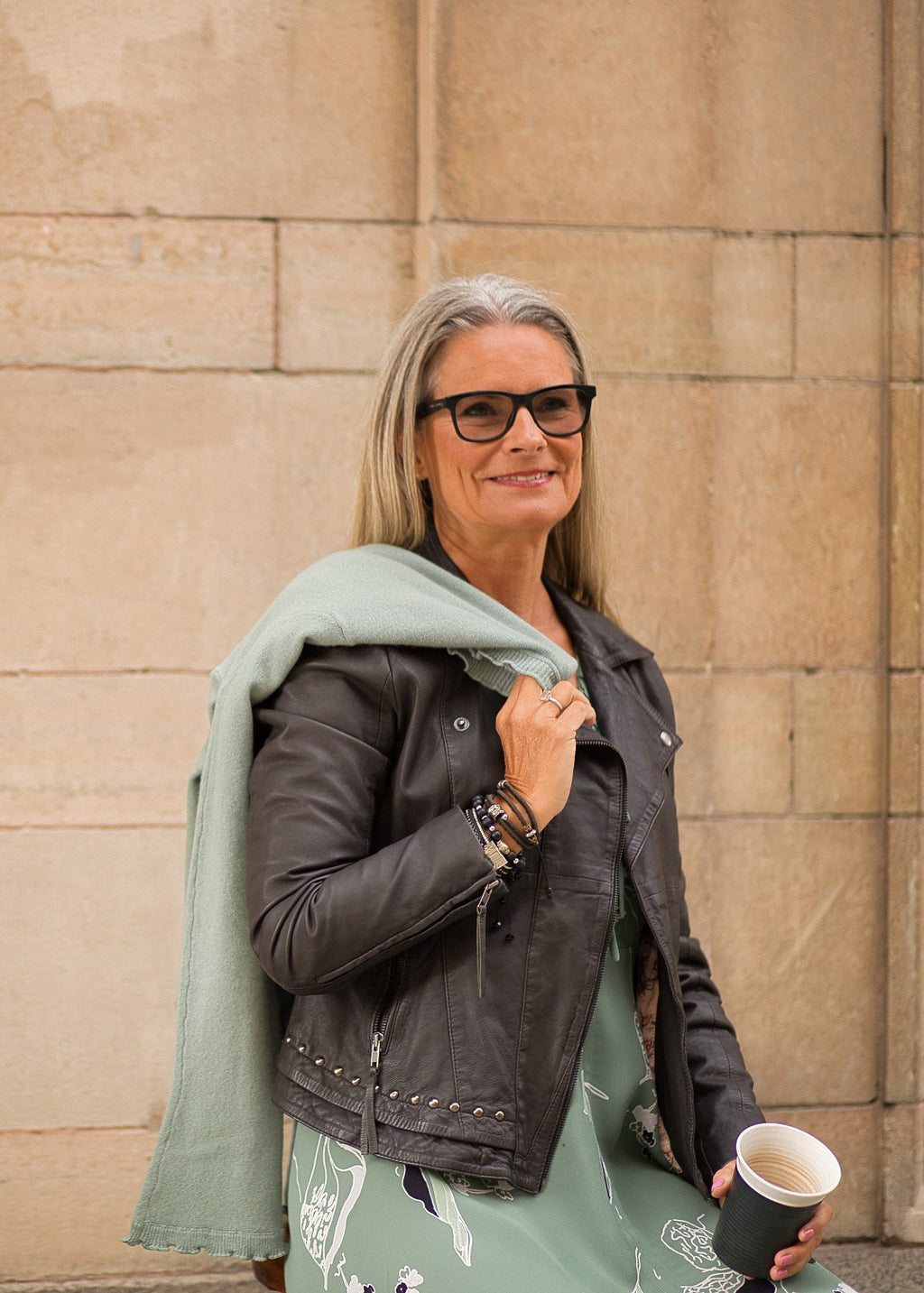 Lyxig biker jacka i premium lammnappa