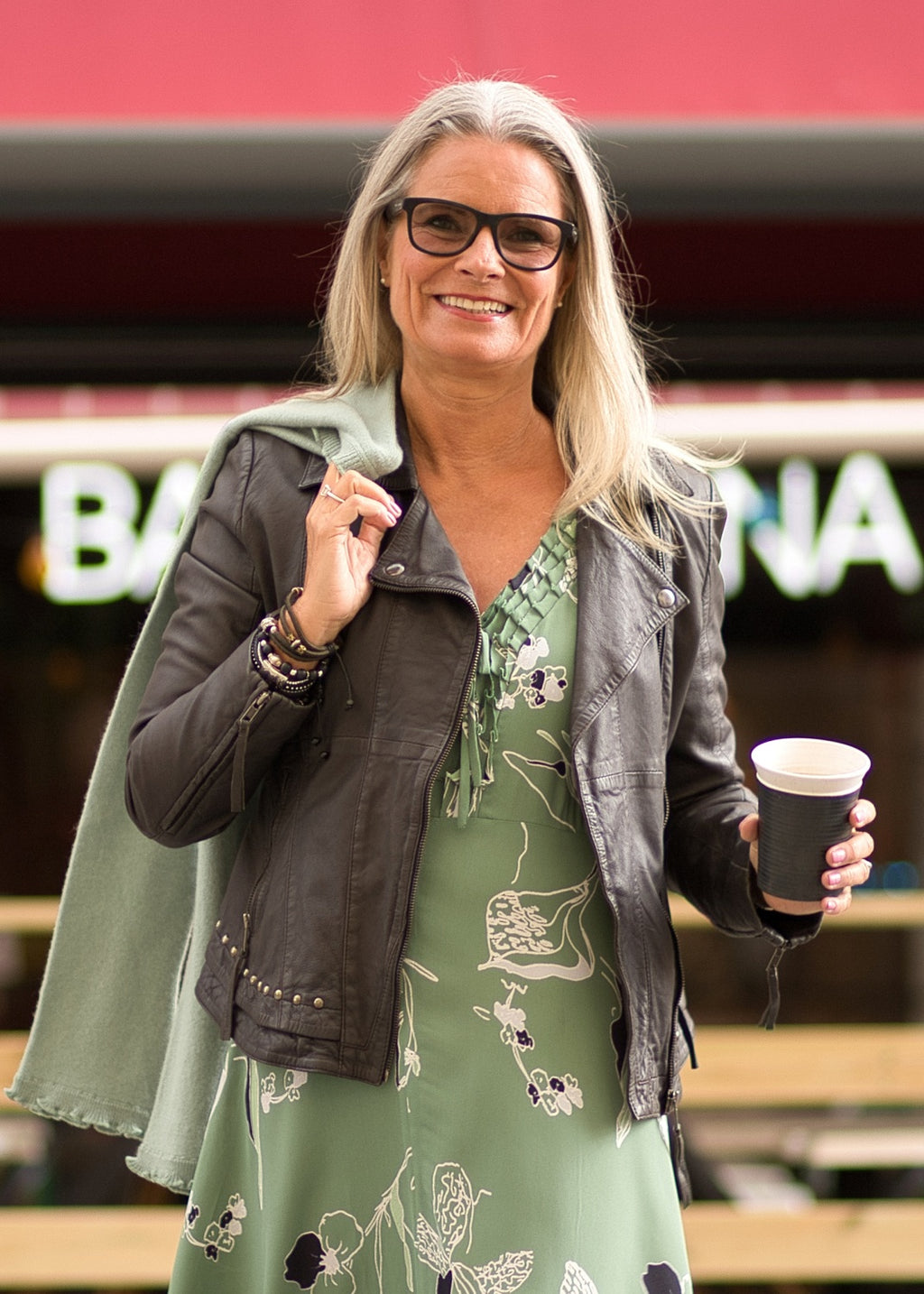 Lyxig biker jacka i premium lammnappa