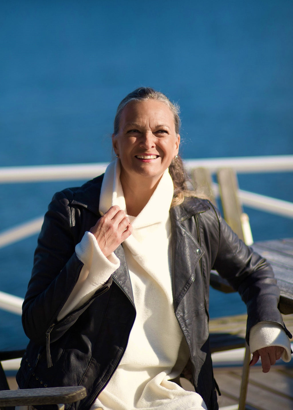 Lyxig biker jacka i premium lammnappa