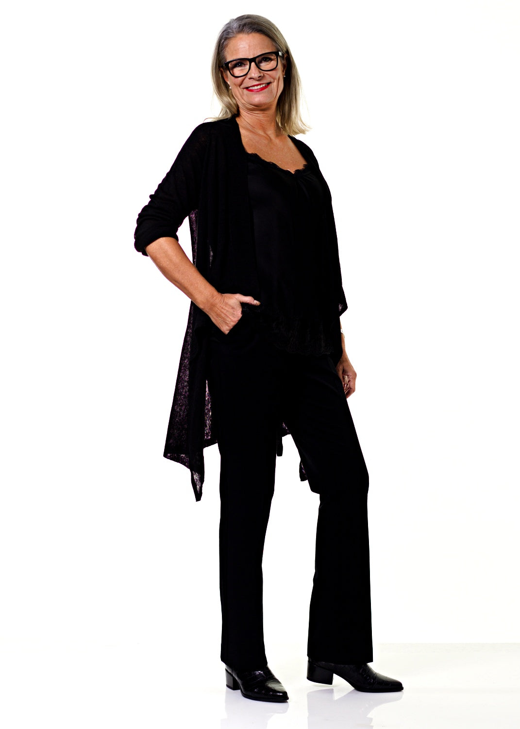 Megan Black Wrap cardigan