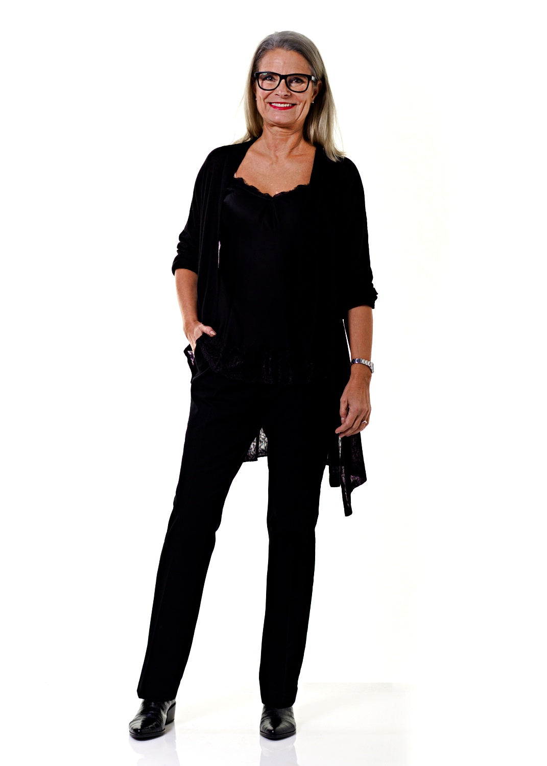 Megan Black Wrap cardigan